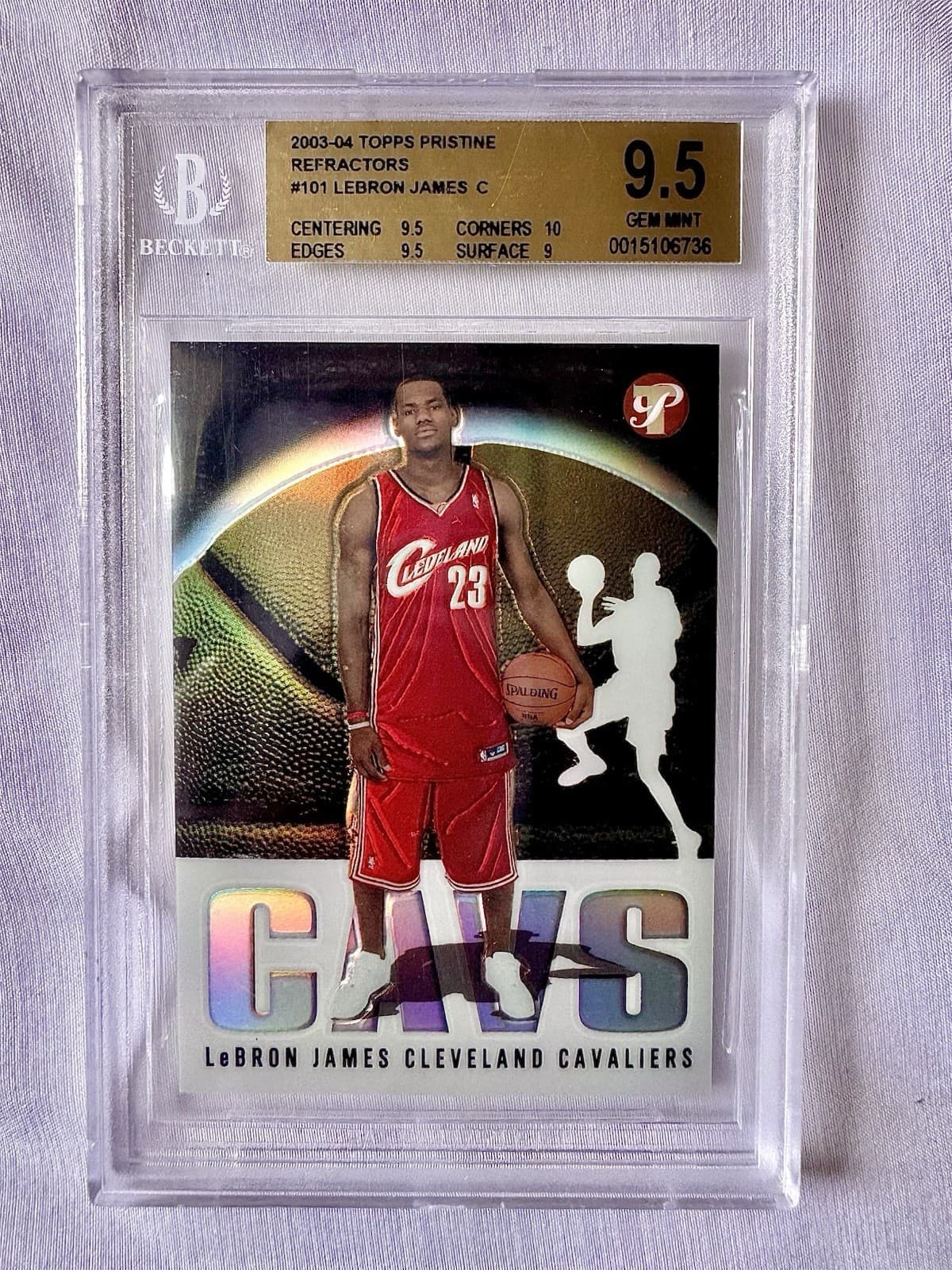 2003-04 Topps Pristine - LeBron James #101 Refractor /1999 (RC) w/ Sub-grade 10