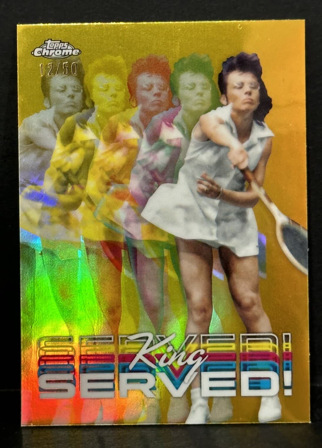 2024 Topps Chrome Tennis Legend Billie Jean King Served Gold Refractor /50