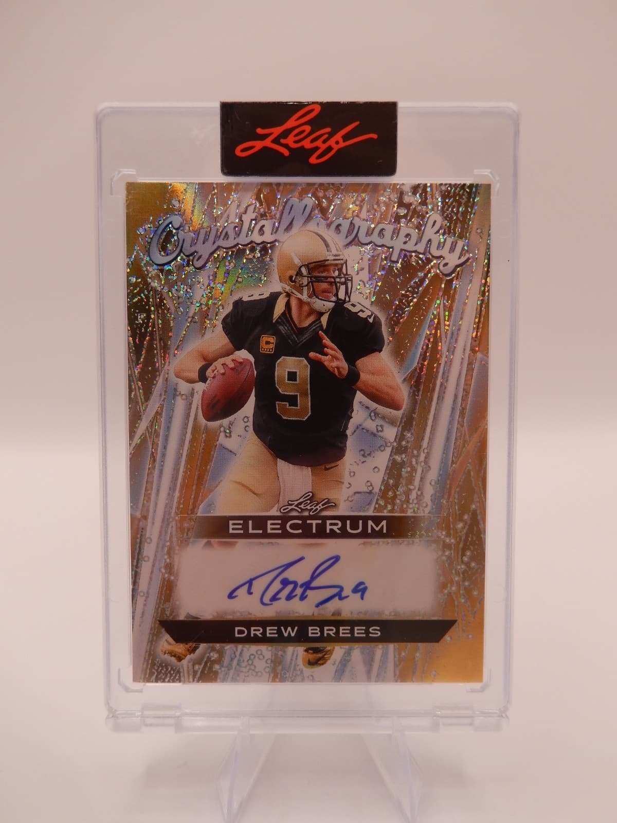 Drew Brees 2025 Leaf Electrum Crystallography Signed No. C-DB2 Card 1/1 Sealed