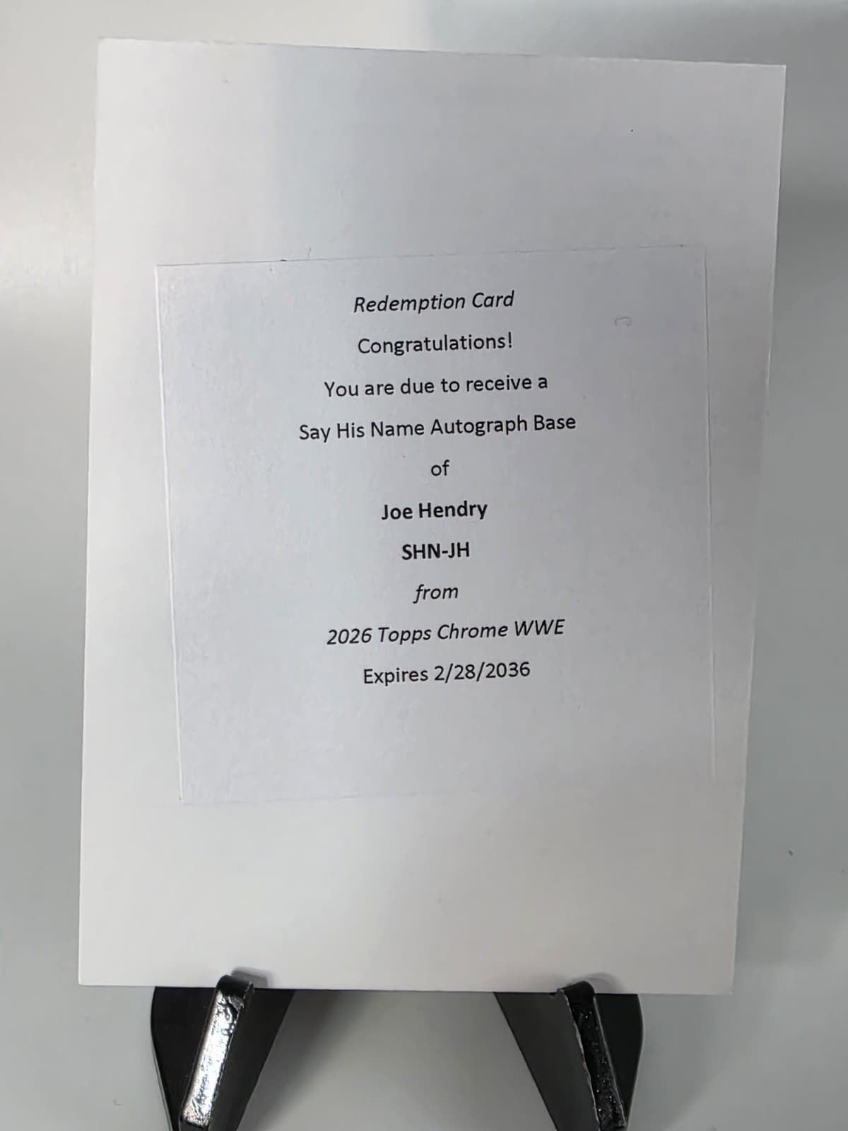2026 Topps Chrome WWE Joe Hendry Say His Name Autograph Base SHN-JH