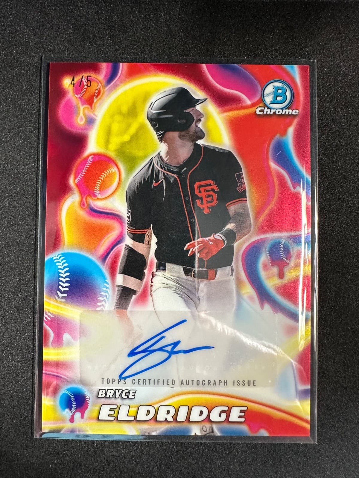 Bryce Eldridge 2025 Bowman Chrome #MMA-BE RED 4/5 Melt Mashers AUTO Giants