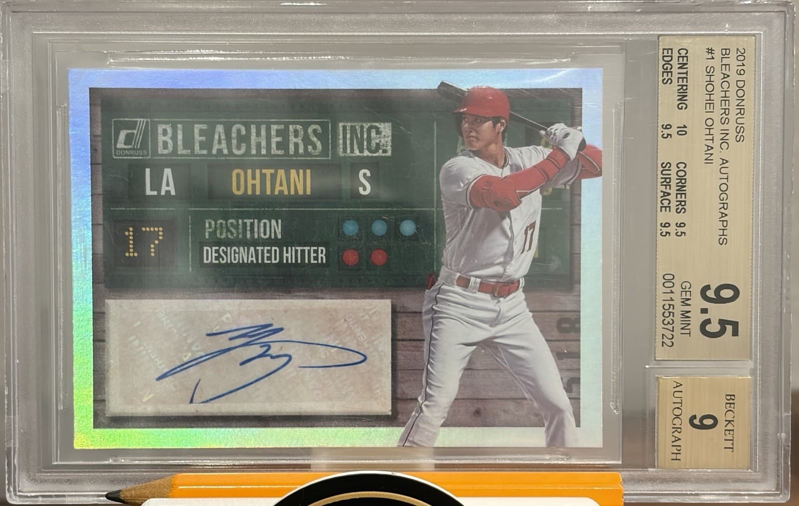 2019 Panini Donruss Bleachers Inc Autograph Shohei Ohtani Auto 9.5 GEM 💎