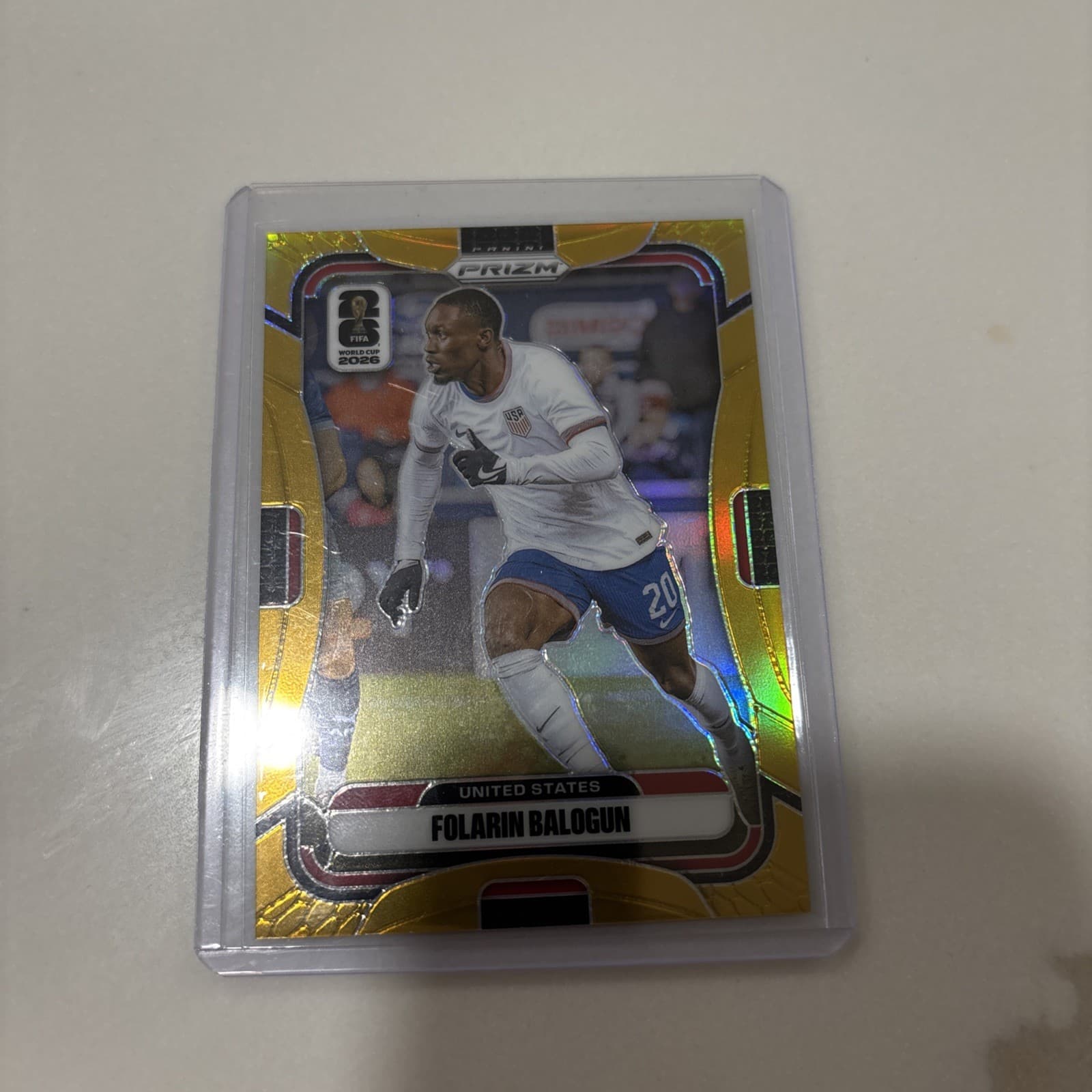 2026 Panini Prizm FIFA World Cup Folarin Balogun Gold Prizm /10 USA