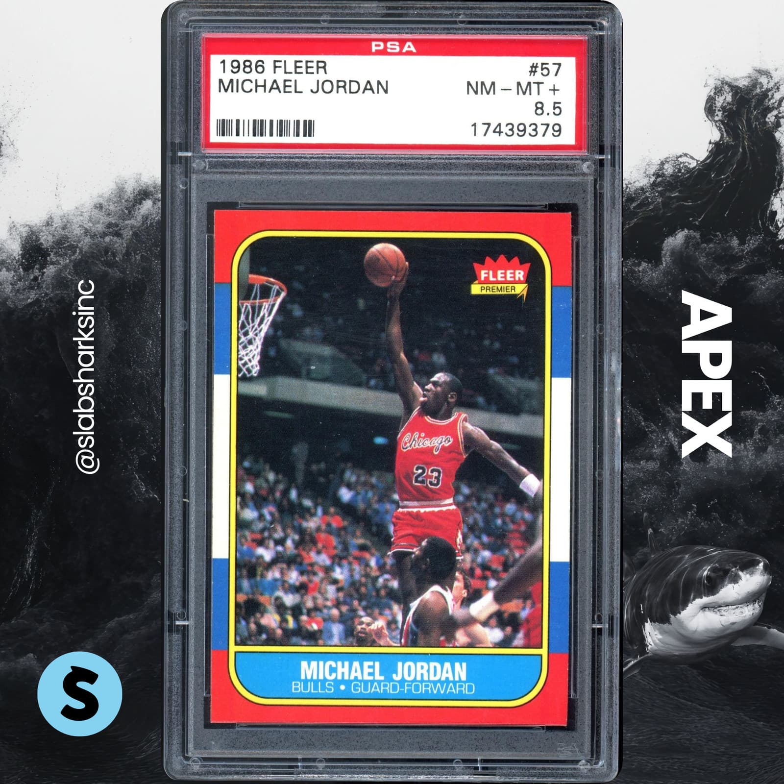 1986 FLEER #57 MICHAEL JORDAN ROOKIE RC NM-MT+ PSA 8.5