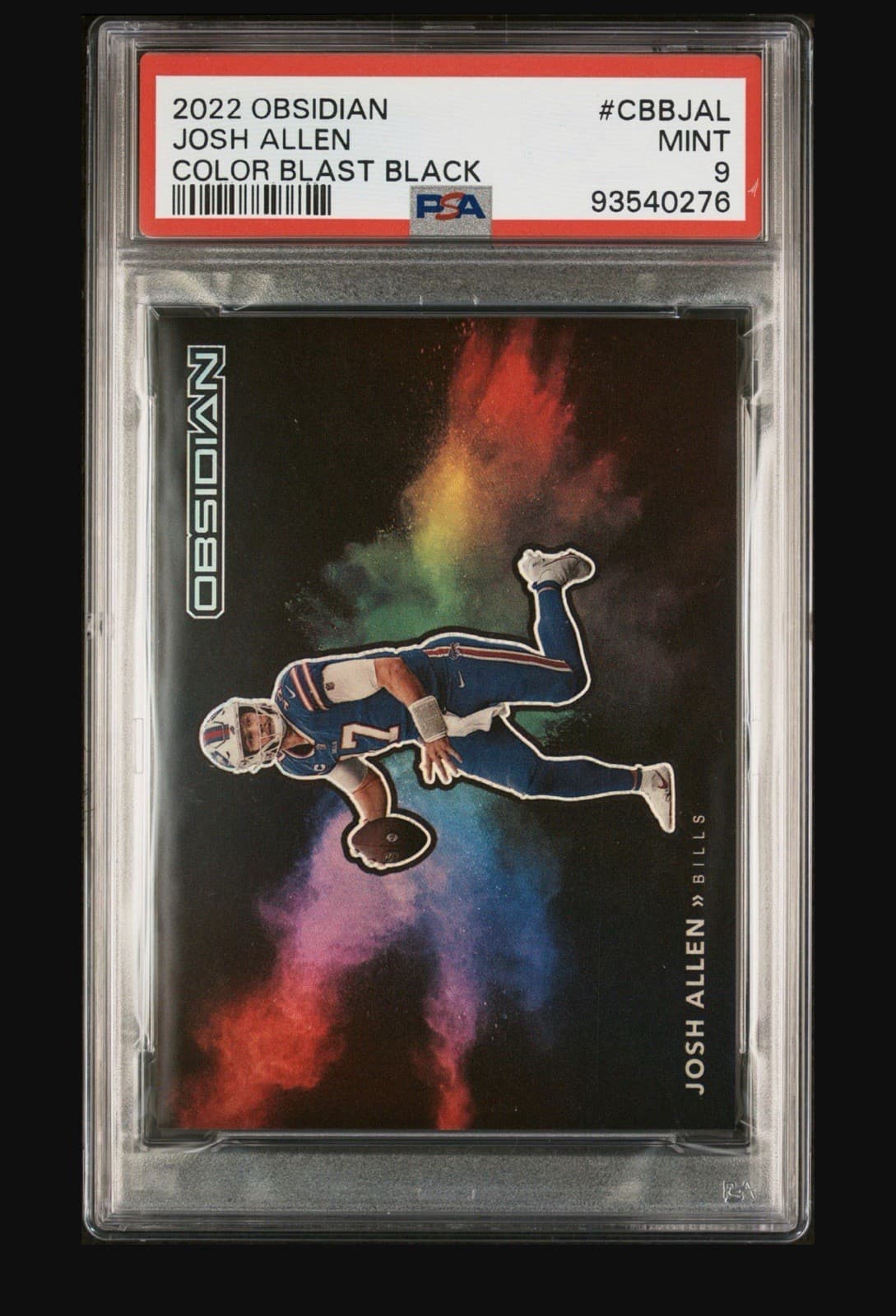 Panini 2022 Obsidian Color Blast Black Josh Allen #CBB-JAL PSA 9 Bills