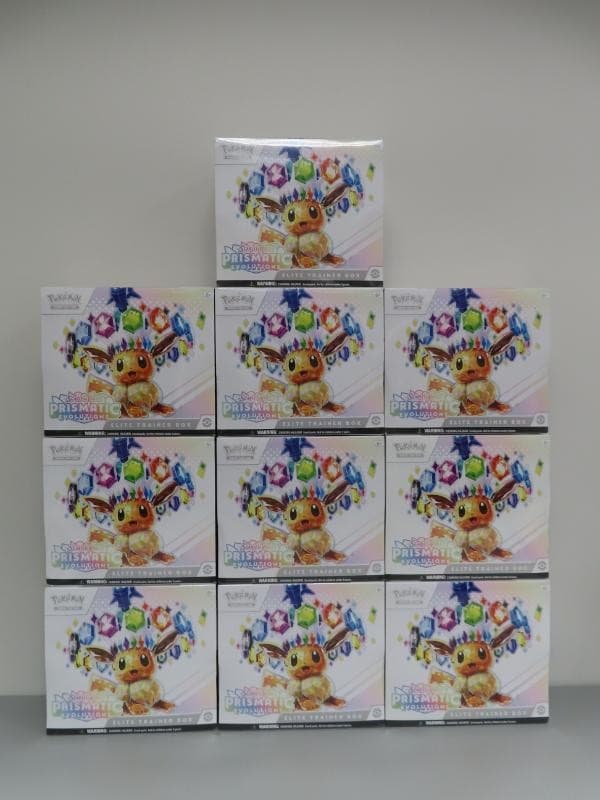(10) Lot 2025 Pokemon Scarlet Violet Prismatic Evolutions ETB Elite Trainer Box