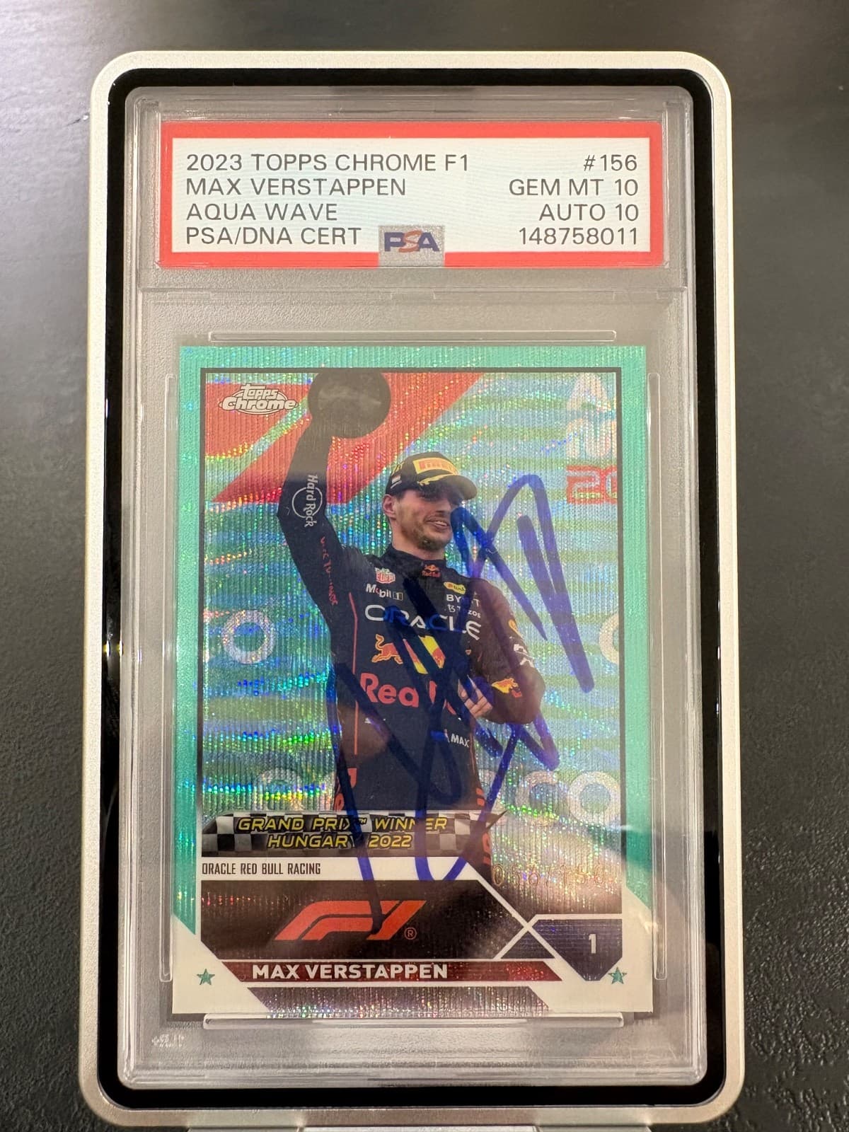 Max Verstappen 2023 Topps Chrome F1 - PSA 10/10 the one and only on card AUTO