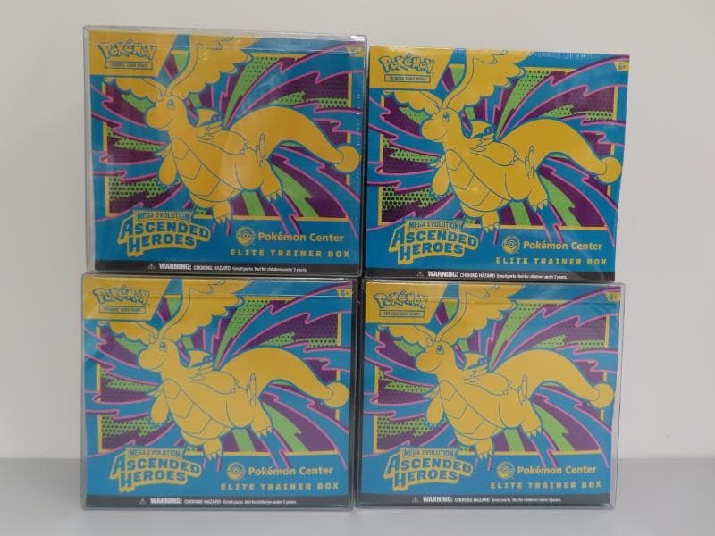 (4) Lot 2026 Pokemon Ascended Heroes Pokemon Center Sealed ETB Elite Trainer Box