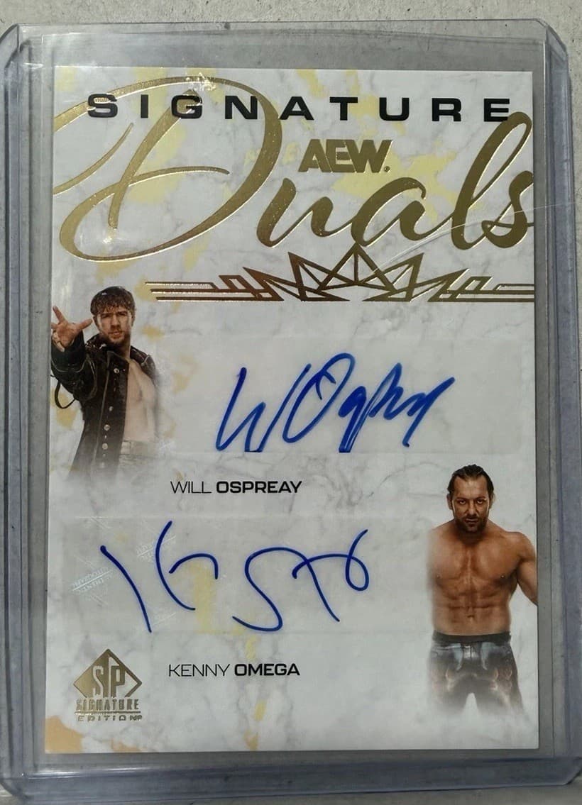 Will Ospreay Kenny Omega 2025 Upper Deck AEW SP Signature Duals Auto 19/50