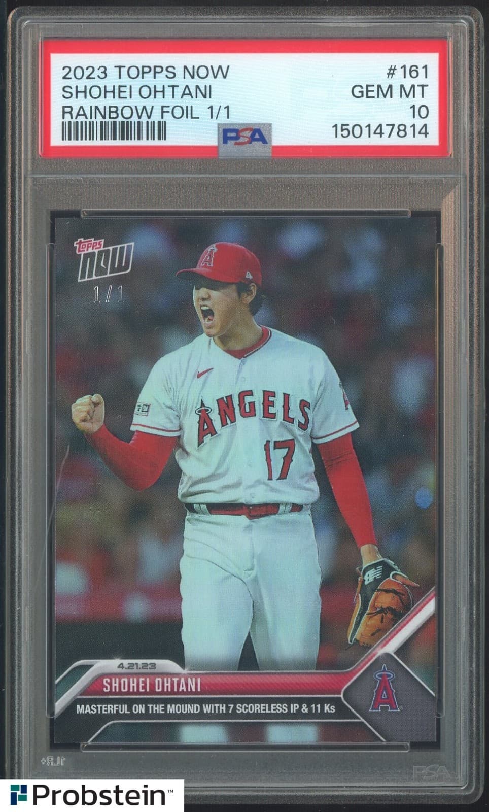 2023 Topps Now Rainbow Foil #161 Shohei Ohtani Angels 1/1 PSA 10 ONE OF ONE