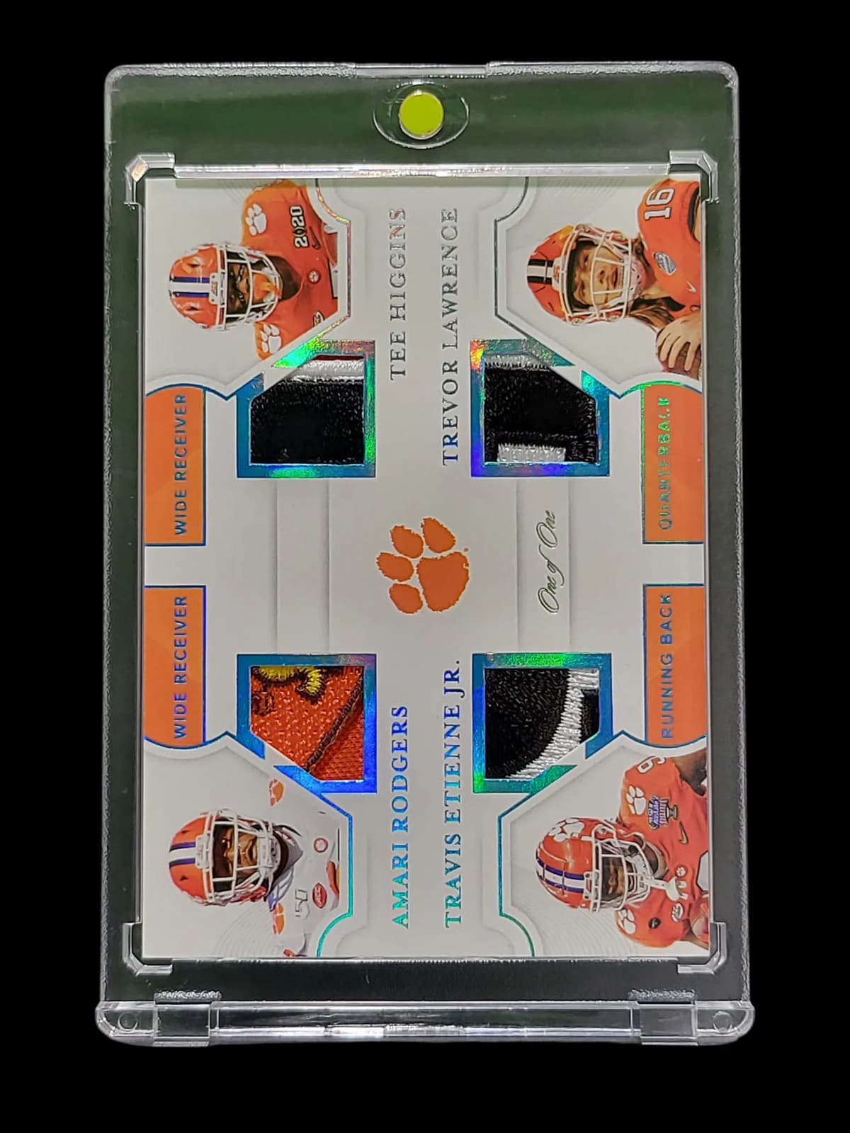 2021 Panini Tee Higgins Trevor Lawrence Amari Rodgers Travis Etienne Jr. # 1/1
