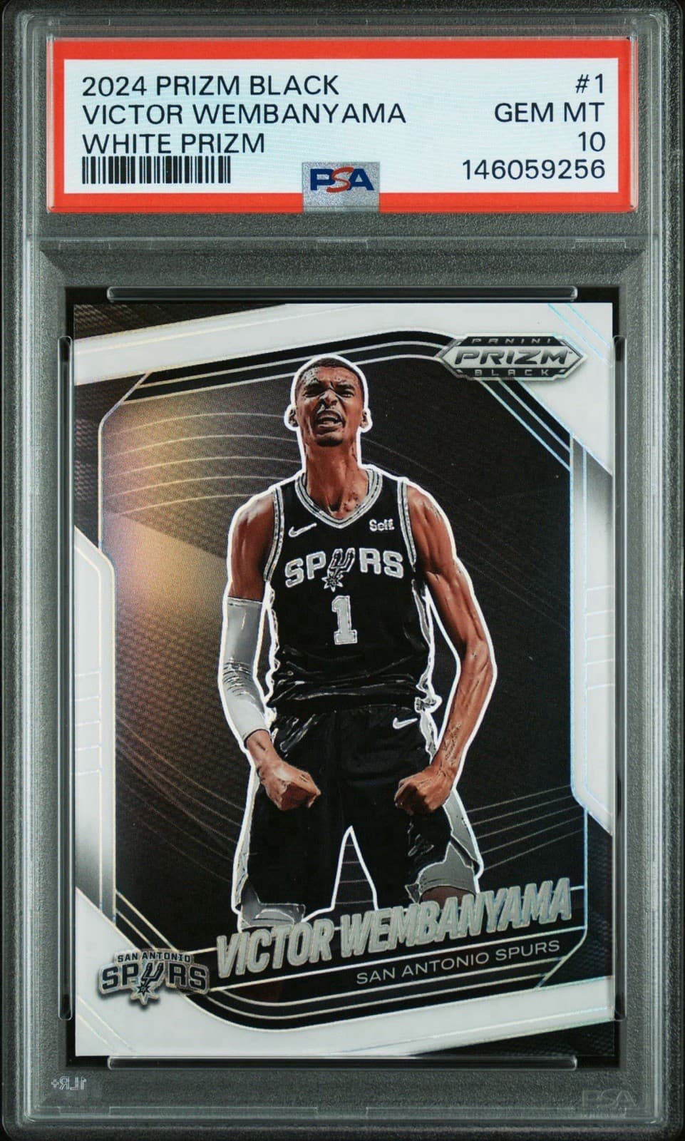2024 Prizm Black #1 Victor Wembanyama White Prizm /175 PSA 10 San Antonio Spurs