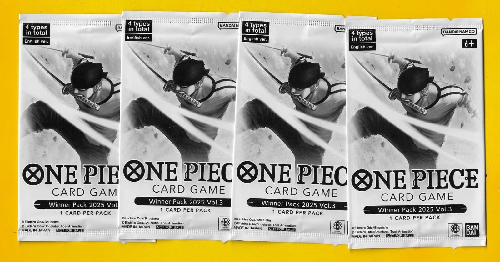4x ONE PIECE Card Game TCG Winner Pack 2025 Vol.3 Sealed  (22D)
