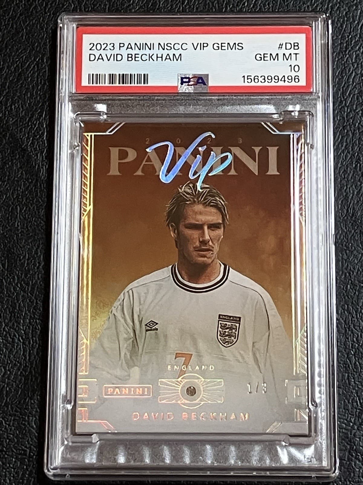 PSA 10 David Beckham 1/3 DIAMOND 2023 PANINI NATIONAL VIP GEMS DB ENGLAND SOCCER
