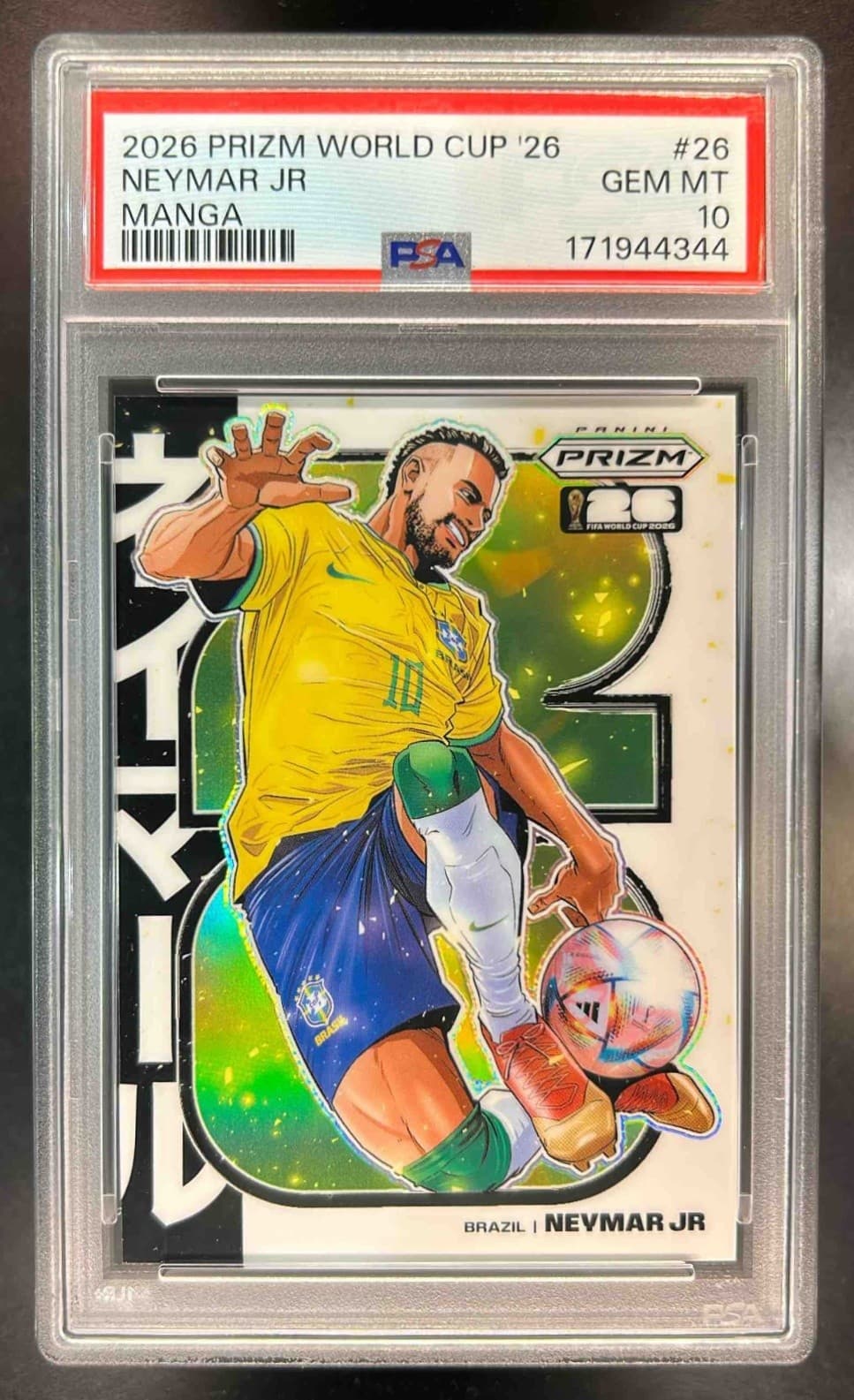 2026 Panini Prizm World Cup Neymar Jr Manga SSP #26 Brazil PSA 10 GEM MINT