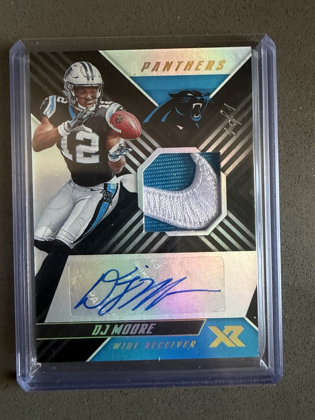 2018 DJ Moore Panini XR PlayerWorn Nike Patch Rookie Auto 1/1Card #: RSA 7