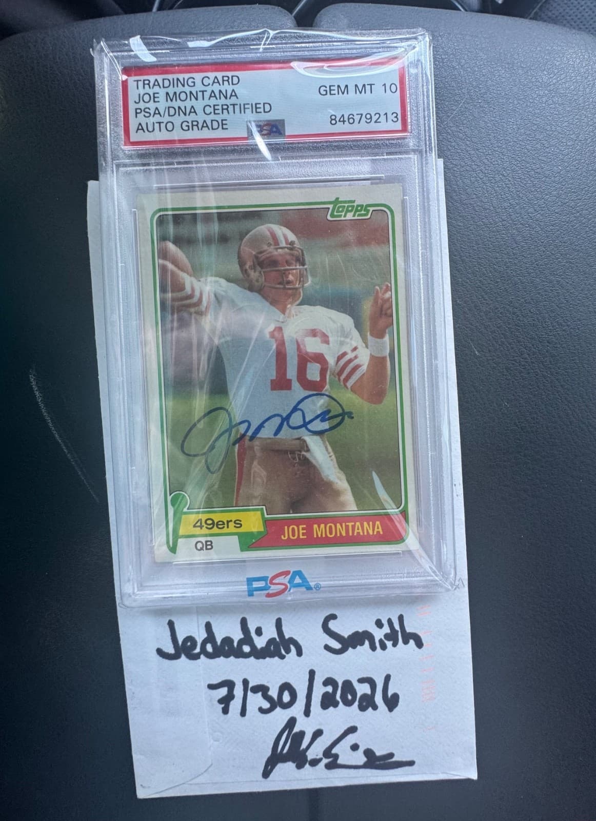 PSA/DNA 1981 TOPPS #216 JOE MONTANA SIGNED ROOKIE CARD AUTO GRADE 10 GEM RC