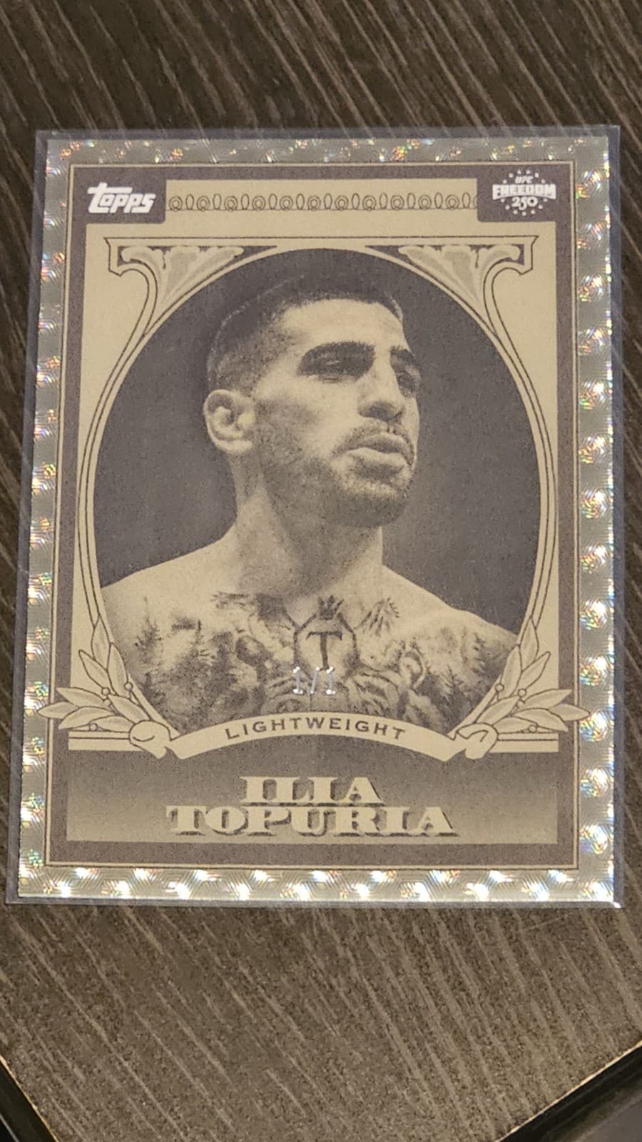 2026 Topps UFC Freedom 250 Ilia Topuria Dollar 1/1 Foil Fracters Rare