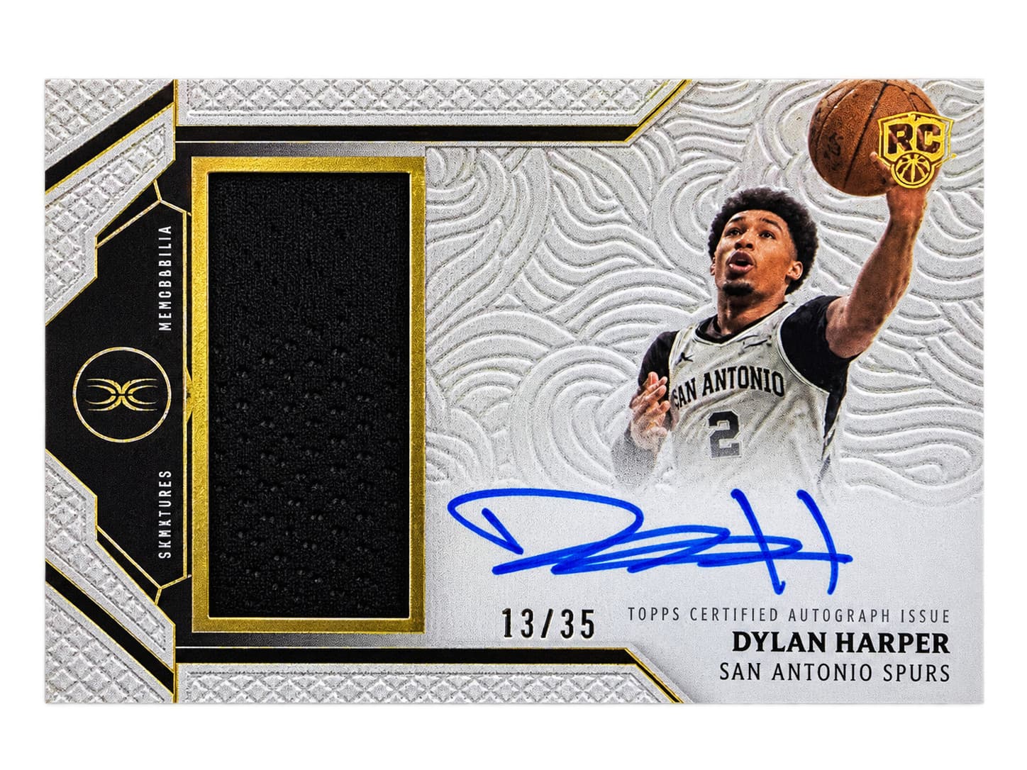 2025-2026 Topps Definitive RPA /35 Dylan Harper - Game Used Patch!! RC Auto