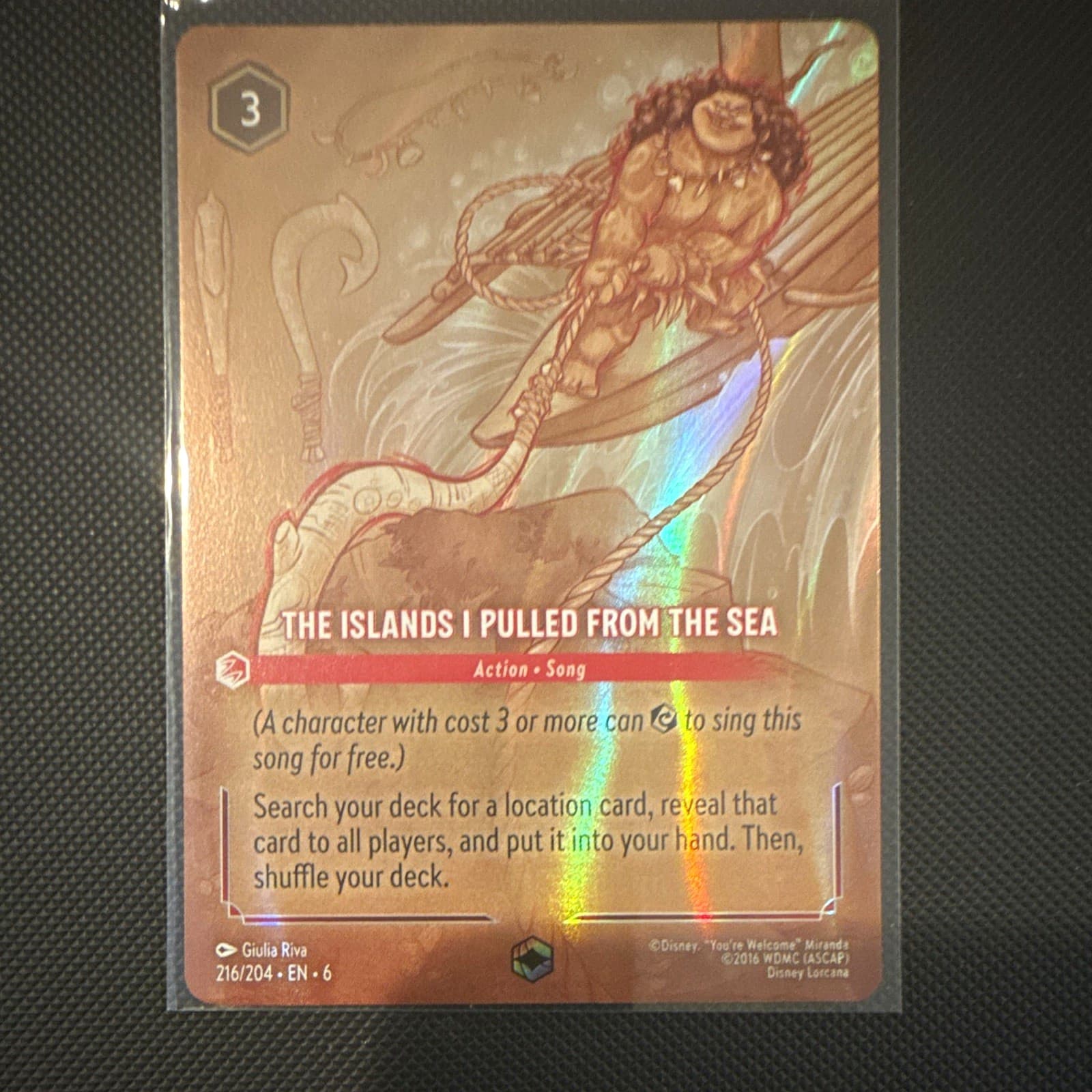 Disney Lorcana Enchanted The Islands I Pulled From the Sea Foil 216/204 EN