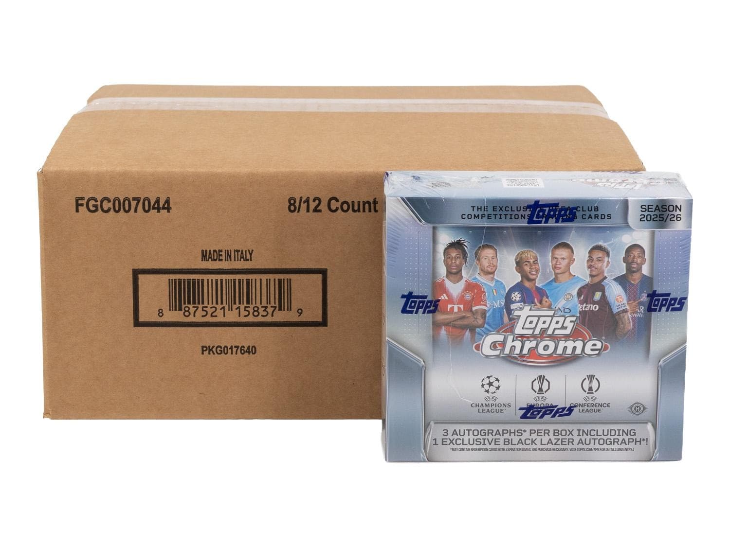 2025/26 TOPPS CHROME UEFA CLUB COMPETITIONS SOCCER HOBBY JUMBO 8-BOX CASE