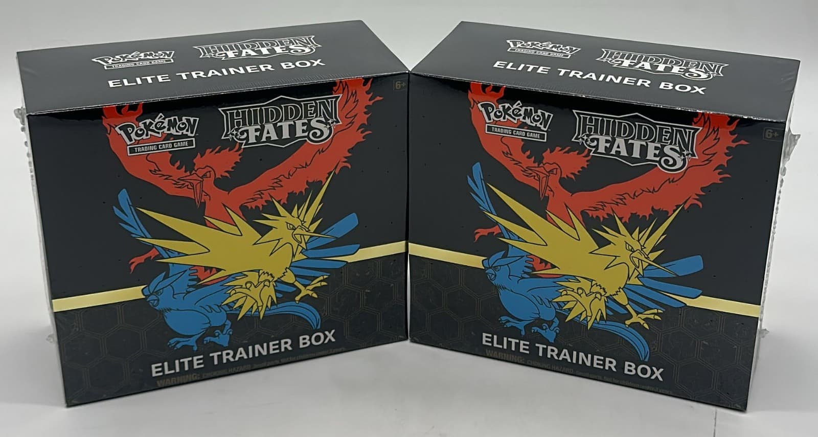 Lot of (2) Pokemon TCG Hidden Fates Elite Trainer Box Factory Sealed ETB