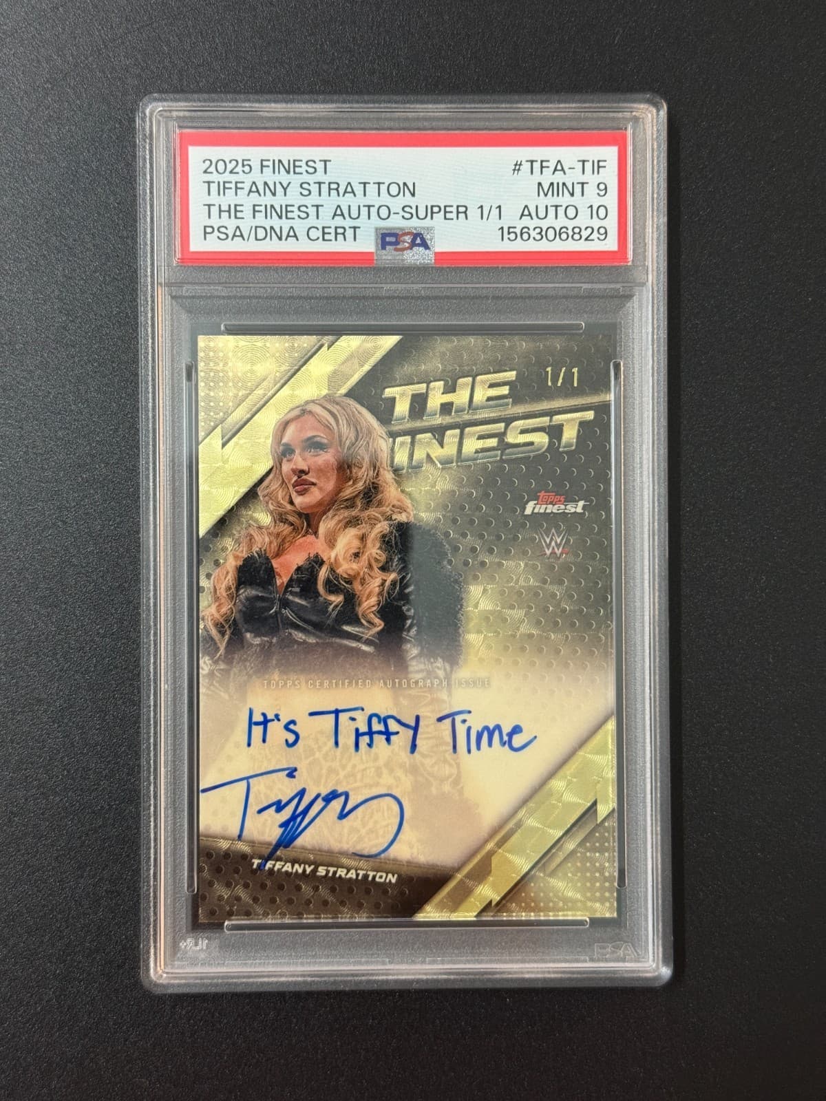 2025 Topps Finest WWE Tiffany Stratton Auto Superfractor 1/1 PSA 9 Auto10