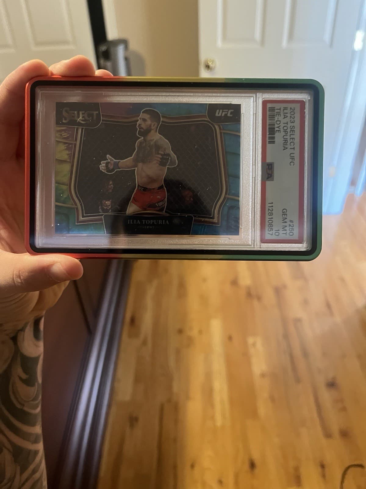 Panini 2023 Select UFC Octagonside Ilia Topuria Tie-Dye Prizm #250 /25 PSA 10