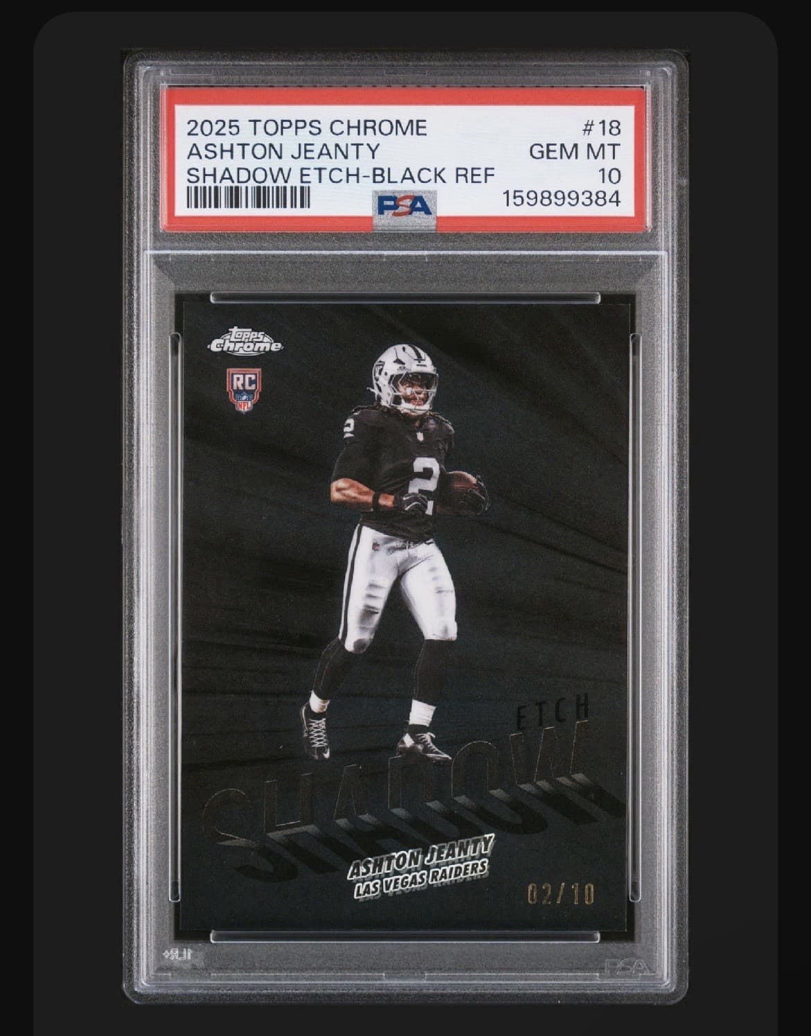 Topps Chrome Ashton Jeanty Shadow Etch SSP Black Refractor 2/10 PSA 10 eBay 1/1
