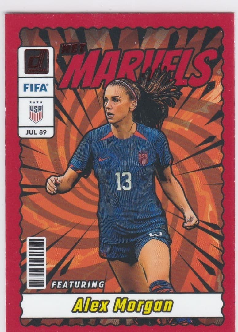 ALEX MORGAN Soccer 2023/24 Panini Donruss Card FIFA NET MARVELS RED #24 TEAM USA