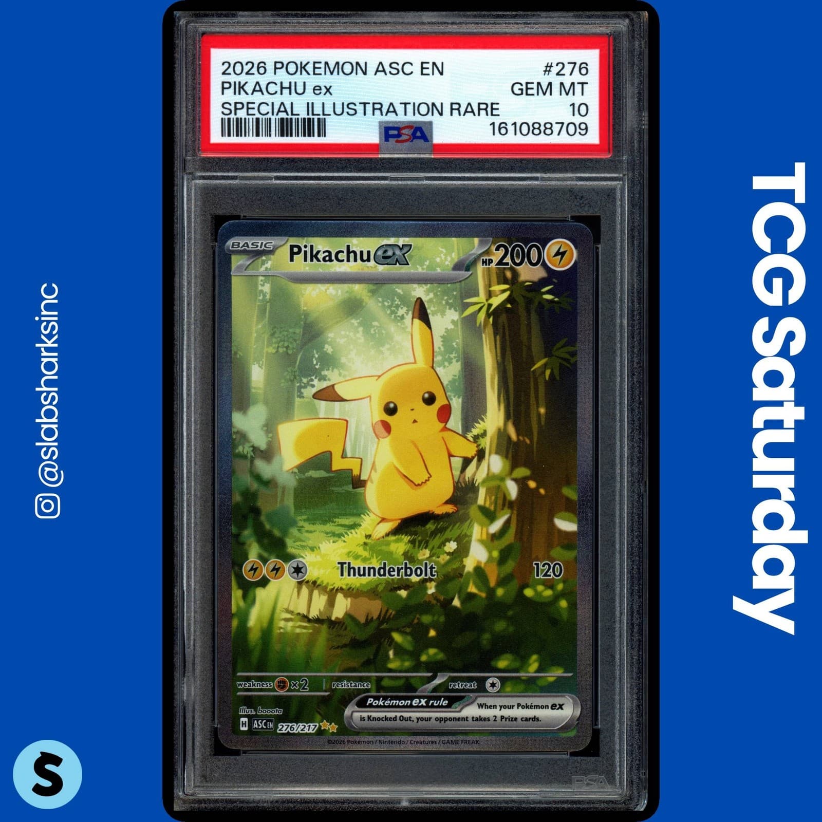 2026 POKEMON ASCENDED #276/217 PIKACHU EX SPECIAL ILLUSTRATION RARE PSA 10