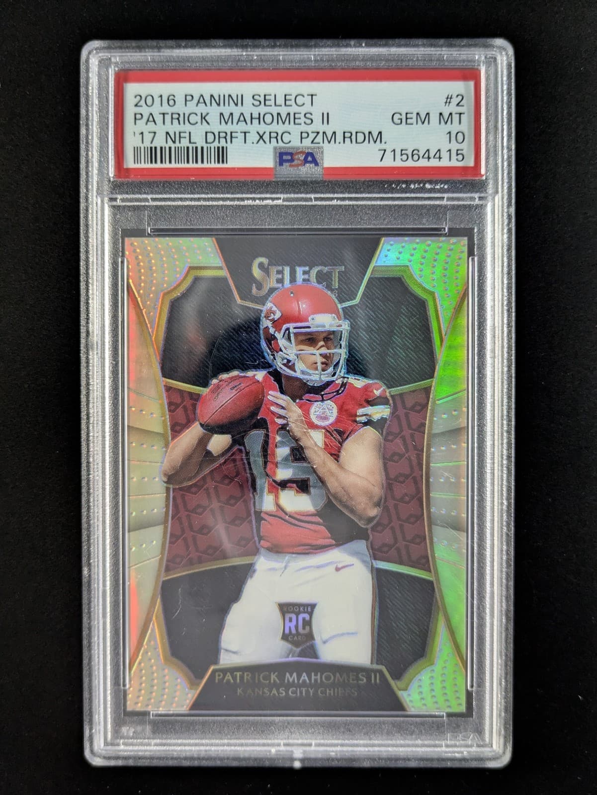 2016 Panini Select PATRICK MAHOMES II Rookie XRC Silver Prizm #2 PSA 10 POP 243