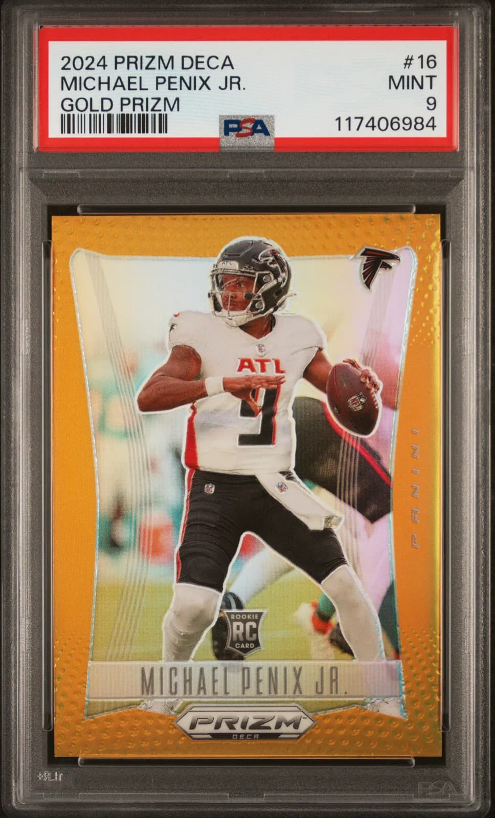 2024 Panini Prizm Deca Michael Penix JR. #16 Gold PSA 9