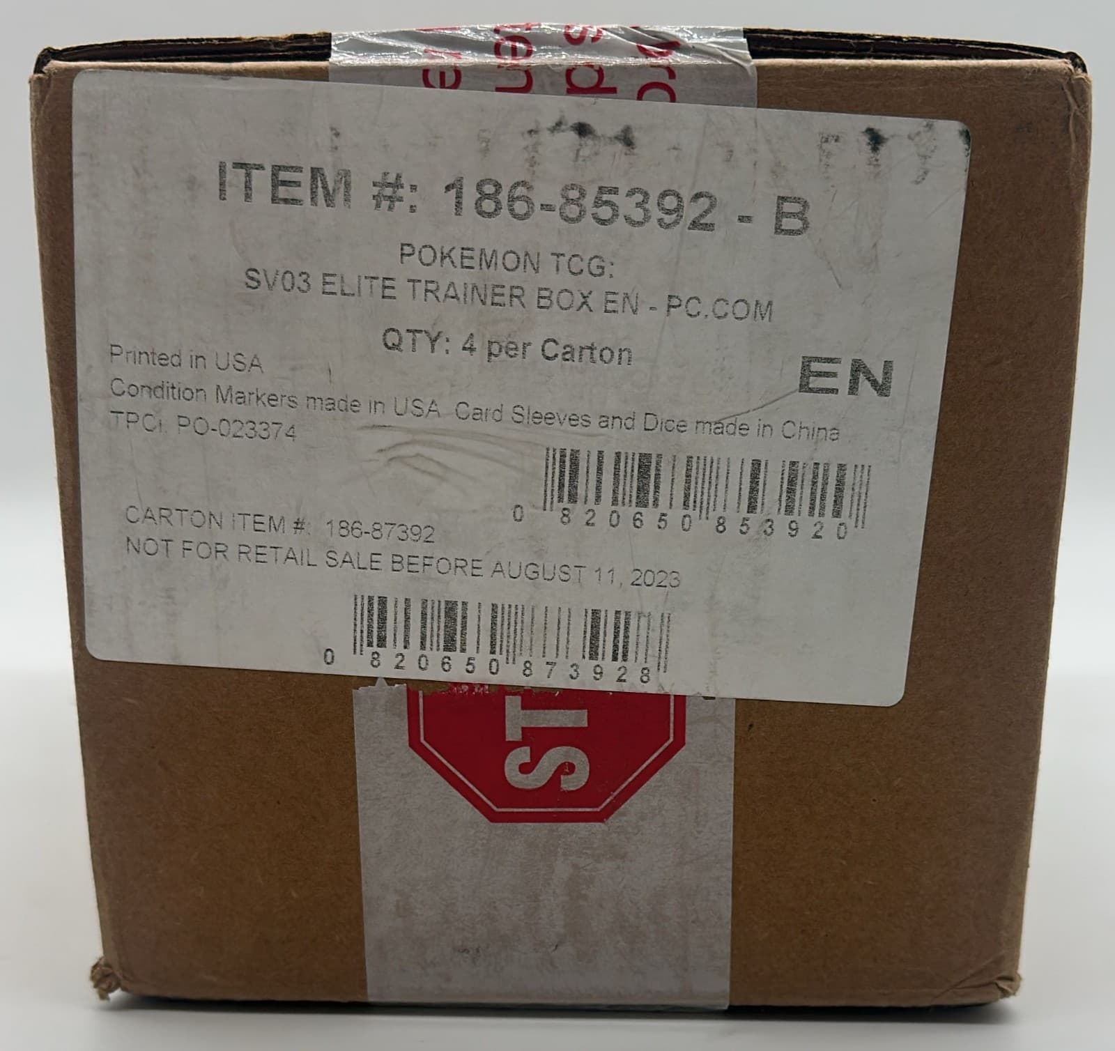 POKEMON CENTER SV03 Obsidian Flames PC Elite Trainer Box SEALED CASE