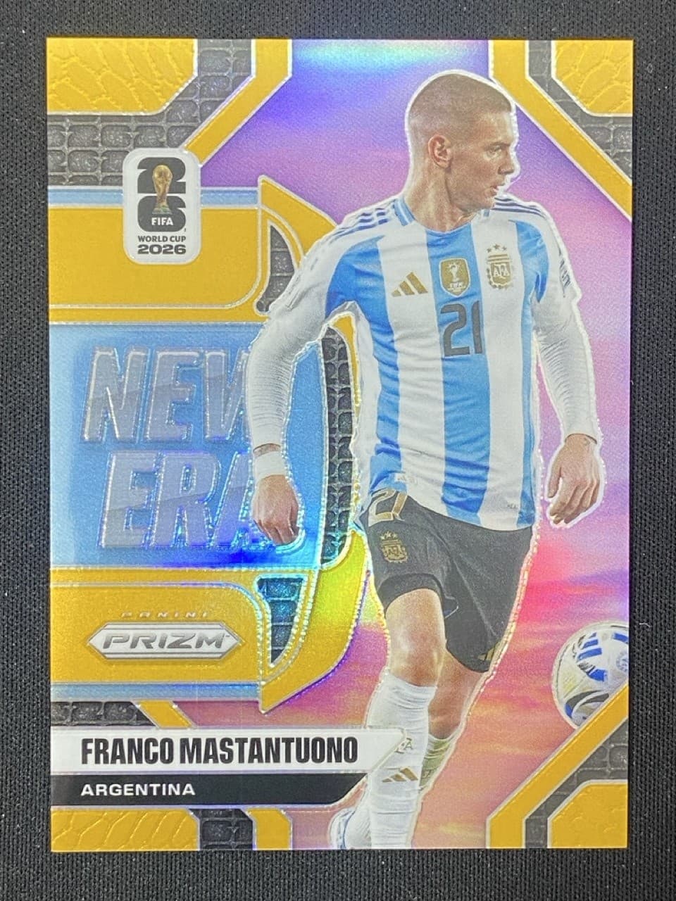 Franco Mastantuono 2026 Panini Prizm FIFA World Cup New Era Gold /10 #24