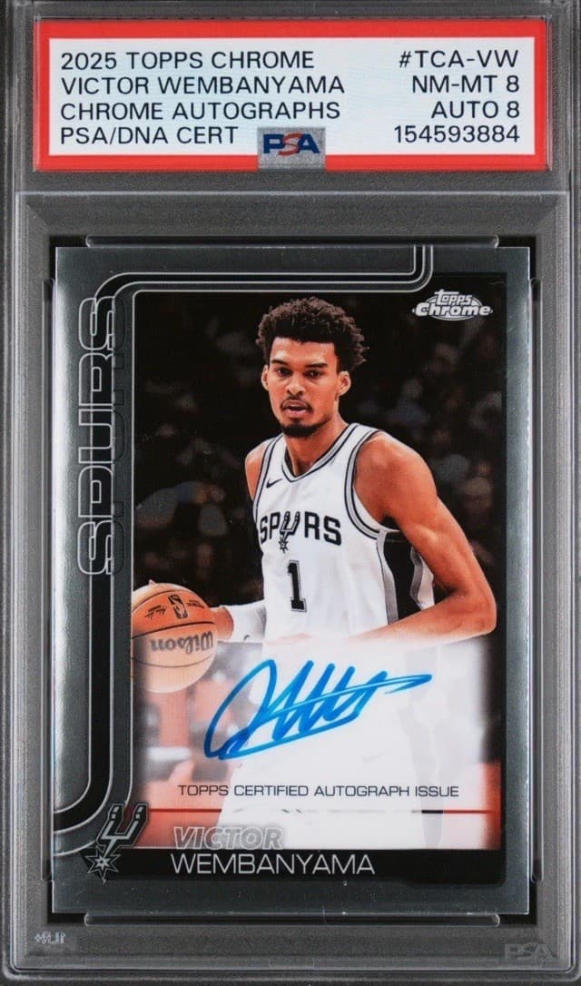 2025 TOPPS CHROME VICTOR WEMBANYAMA ON CARD AUTO LICENSED GREAT AUTOGRAPH SPURS