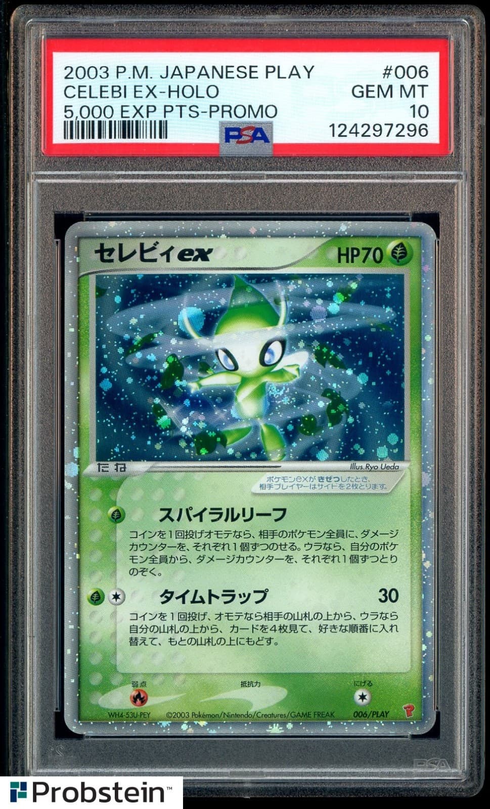 2003 Pokemon Japanese Play 5000 EXP Points Promo 006 Celebi EX Holo PSA 10 SWIRL