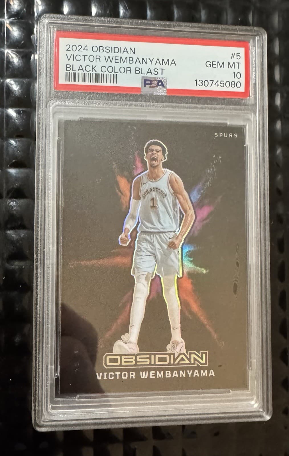 2024 Panini Obsidian Black Color Blast Victor Wembanyama!! PSA 10! #5 SSP! Spurs