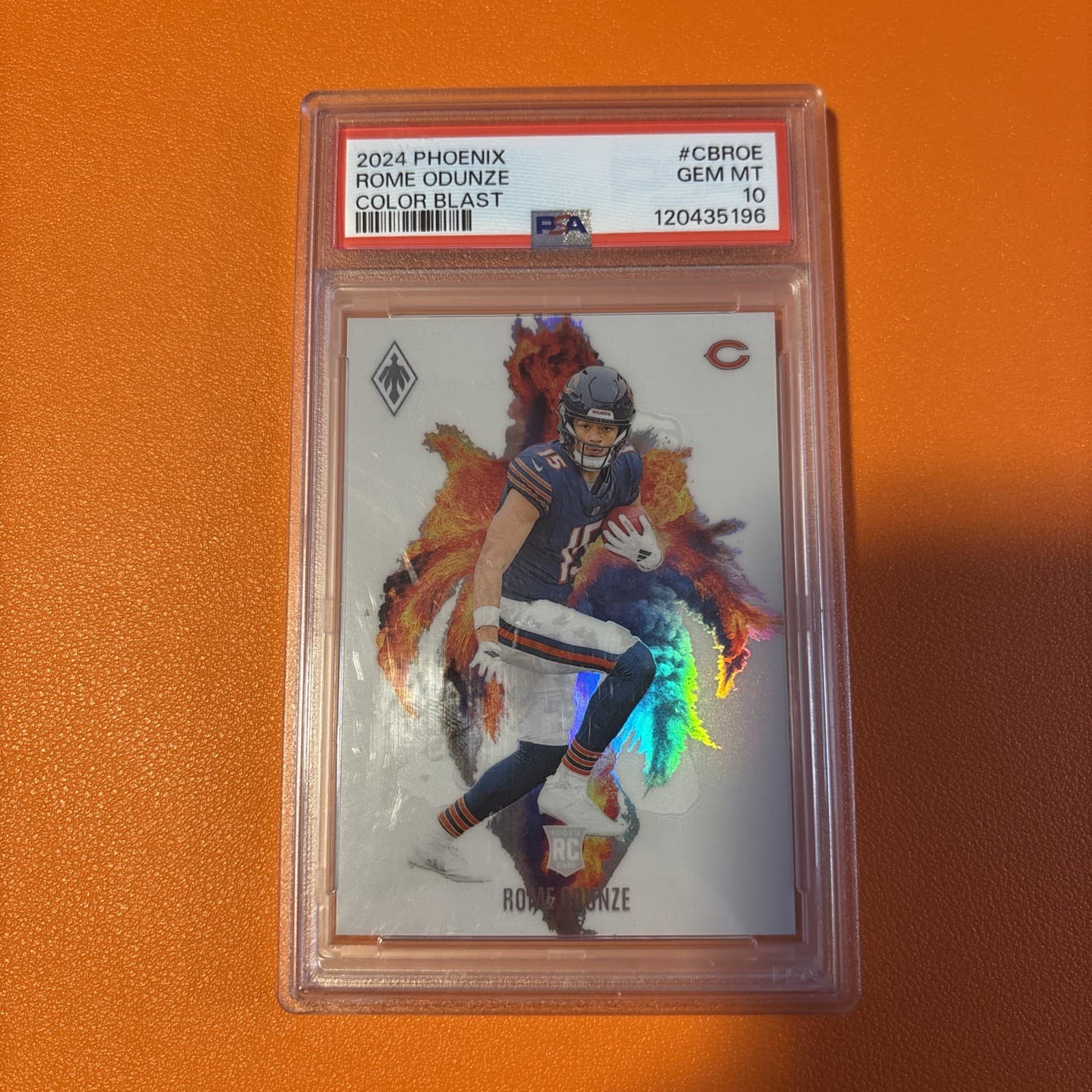 2024 Rome Odunze Panini Phoenix Color Blast PSA 10