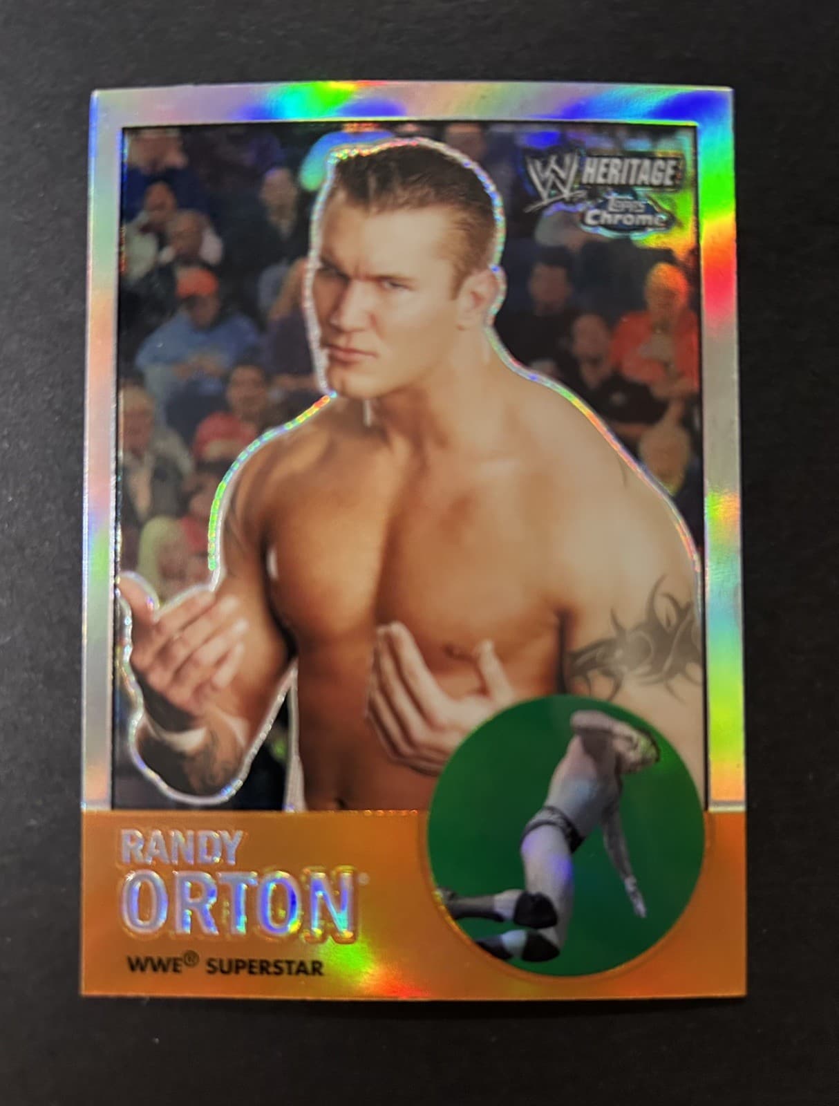 Randy Orton 2007 Topps Chrome Heritage Refractor SP #48 WWE WRESTLING (RARE)