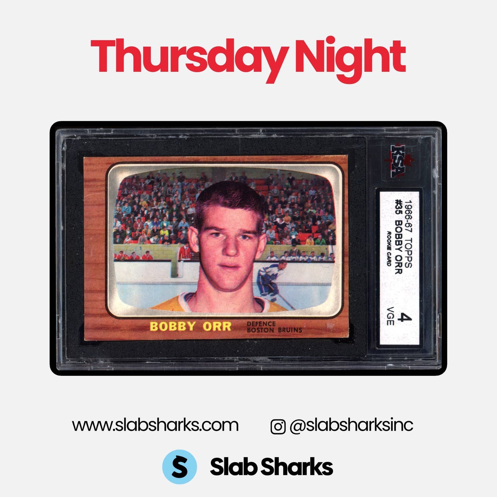 1966 TOPPS #35 BOBBY ORR ROOKIE RC HOF BRUINS KSA 4