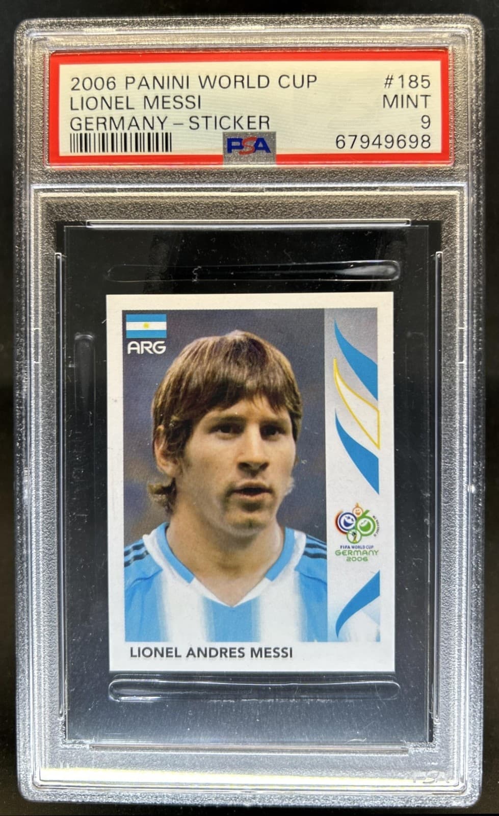 2006 Panini World Cup Stickers Lionel Messi #185 Argentina PSA 9