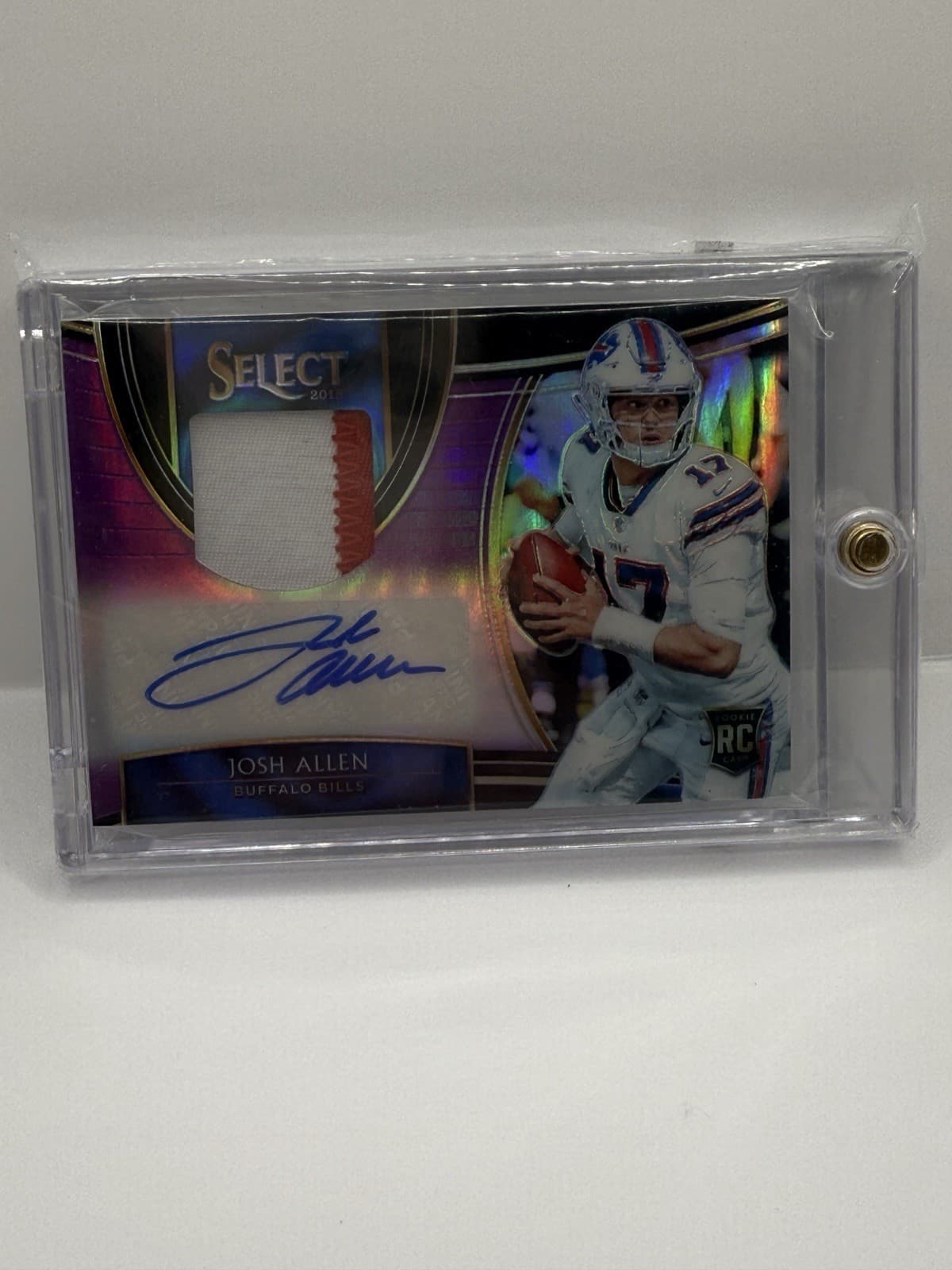 2018 PANINI SELECT JOSH ALLEN ROOKIE 4 COLOR PATCH AUTO PURPLE /25 MVP