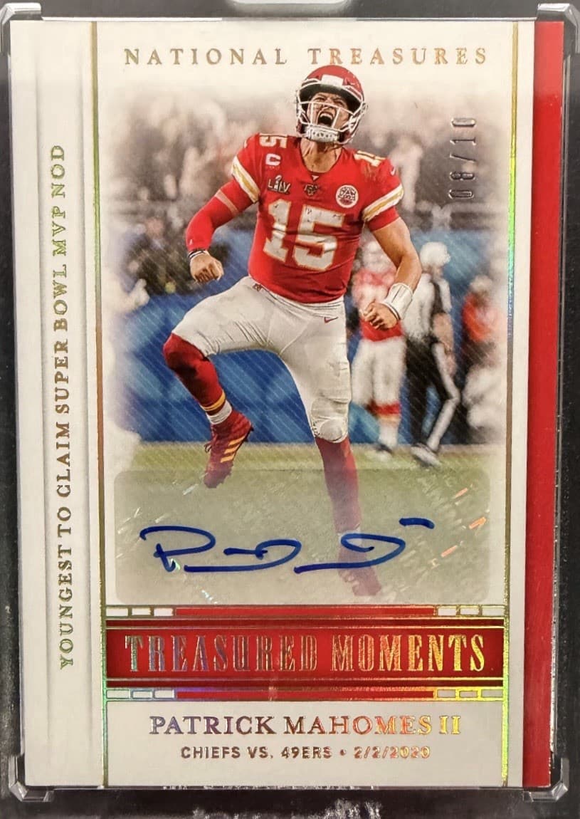 2020 National Treasures Patrick Mahomes Auto Treasured Moments Gold /10