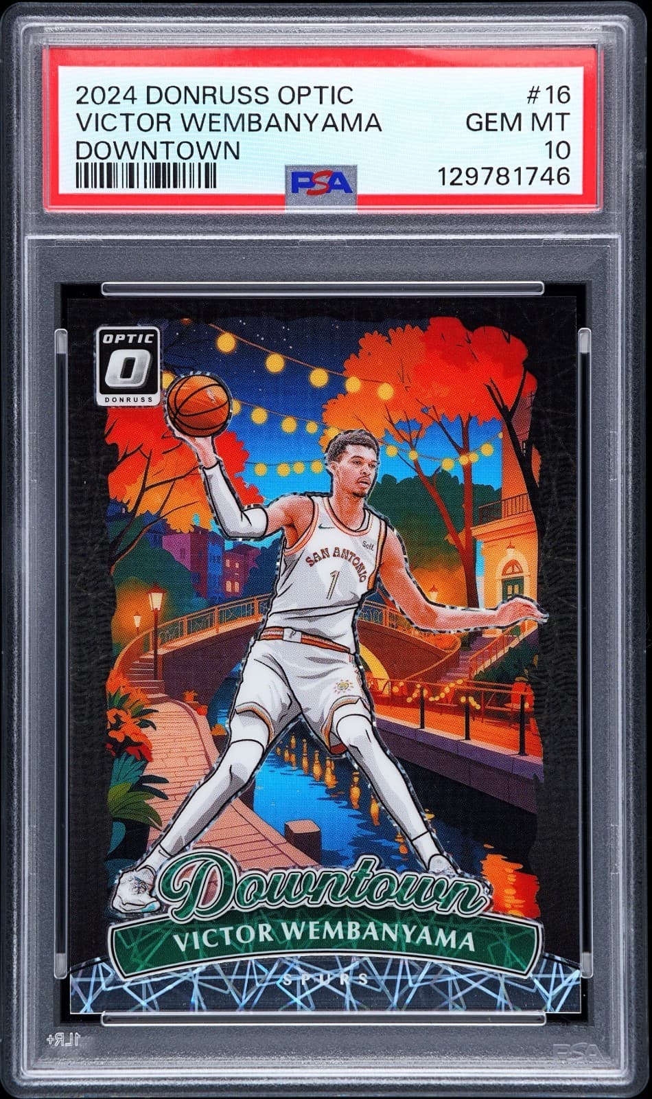 2024 VICTOR WEMBANYAMA PANINI DONRUSS OPTIC DOWNTOWN #16 PSA 10