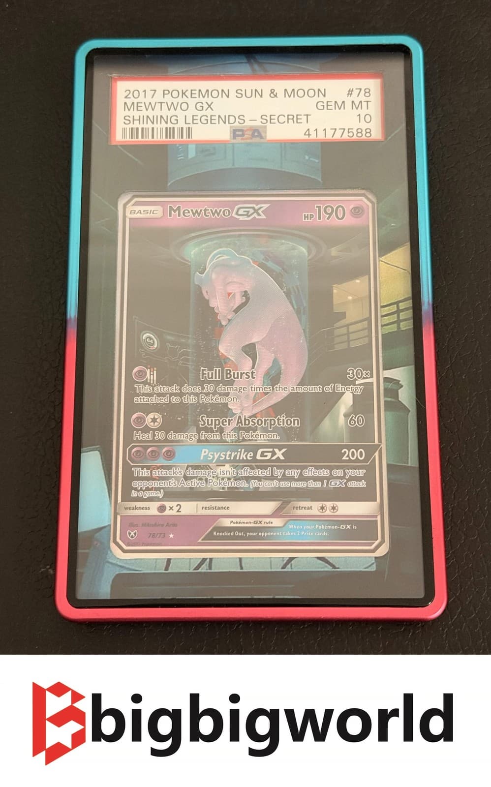 Pokemon Mewtwo GX 78/73 Shining Legends Secret WITH CASE PSA10
