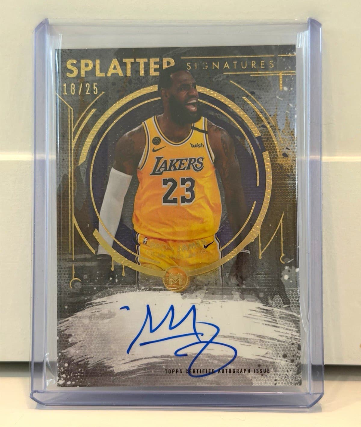 Topps 2026 Motif LeBron James Lakers Splatter Signatures On Card Auto /25 SS-LBJ
