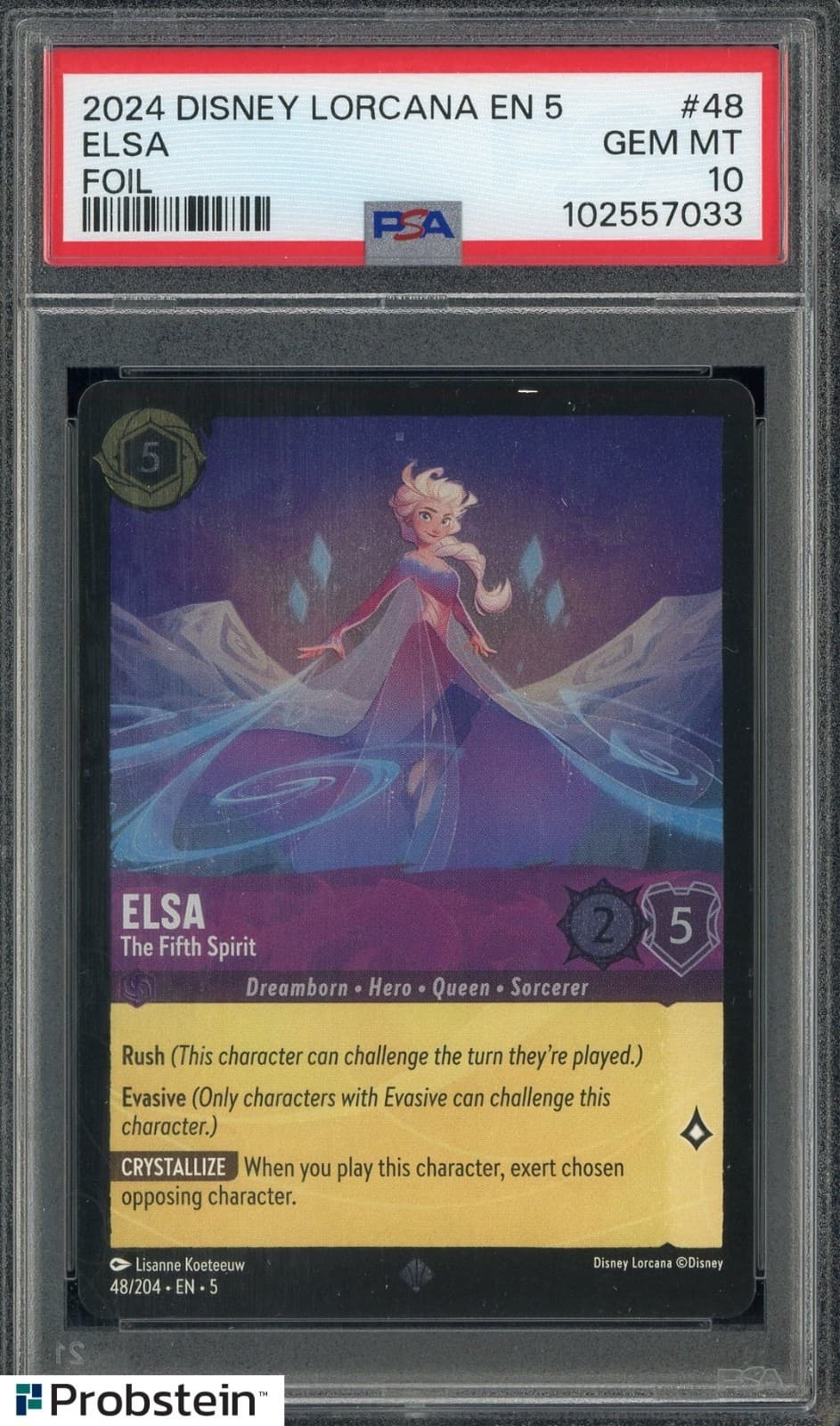 2024 Disney Lorcana EN 5 Foil #48 Elsa PSA 10 GEM MINT
