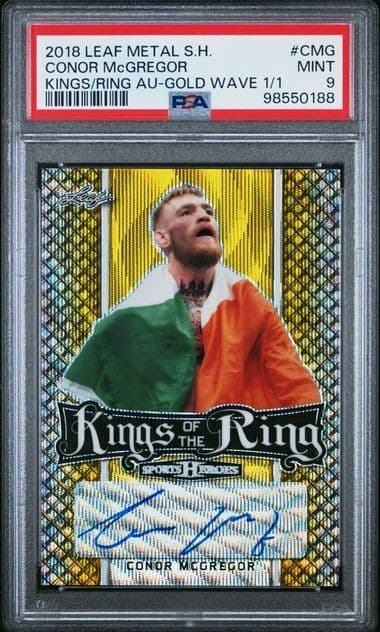 Conor McGregor 2018 Leaf Metal Sports Heroes Kings of the Ring 1/1 PSA 9