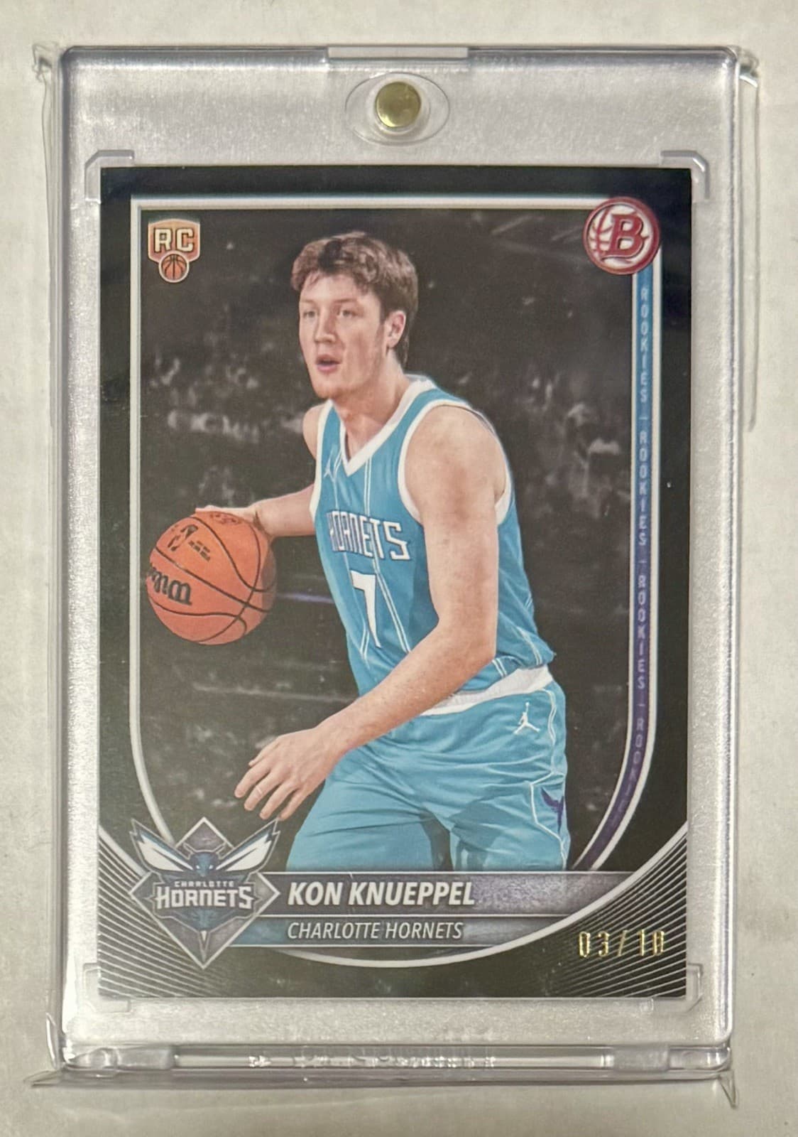 Topps 2025-26 Bowman Kon Knueppel #4 Rookie Charlotte Hornets 03/10